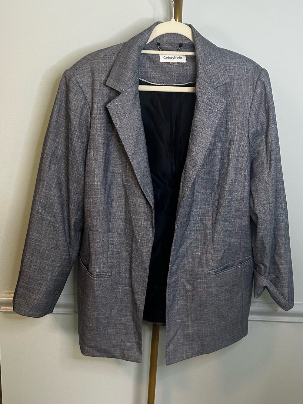 Calvin Klein Blue Plaid Blazer Size 16W